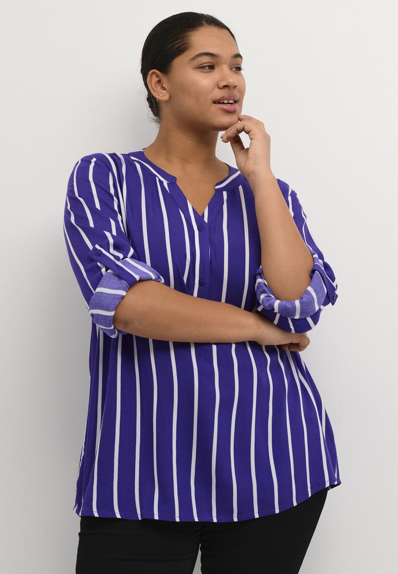 Kaffe Curve SIDA - Blůza - heliotrope chalk stripe
