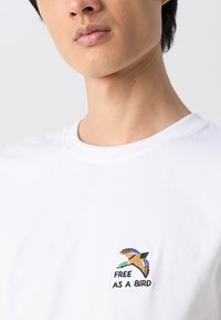 Lindbergh EMBROIDERY TEE - Tricou cu imprimeu - white