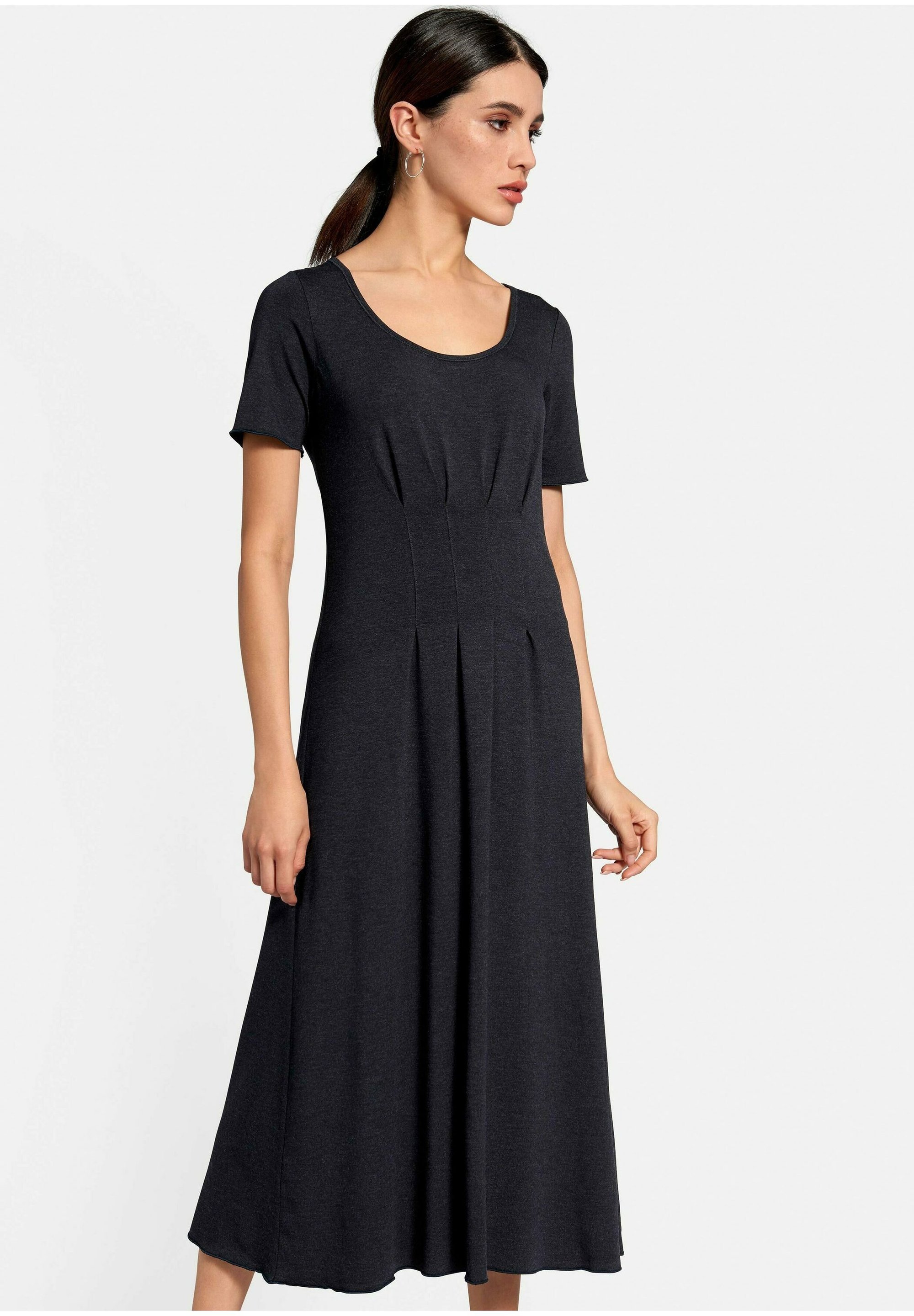 Peter Hahn Jersey Kleid In Maxi Lange Jerseykleid Nachtblau Melange Dunkelblau Zalando De 