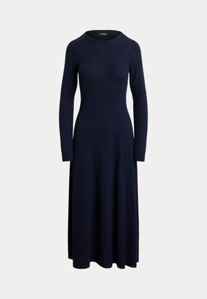 Lauren Ralph Lauren, WOOL CREWNECK SWEATER DRESS - Φόρεμα-πουλόβερ - navy