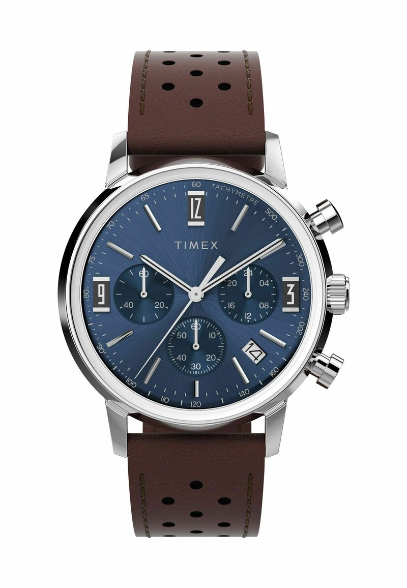 Timex MARLIN Chronograph blue and brown/camel