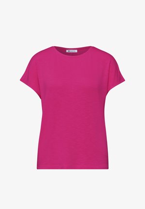 Street One, SHORT-SLEEVE SHIRT WITH BOAT NECKLINE - T-shirt basic - magenta dream