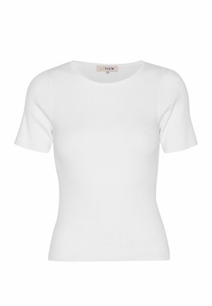 A-VIEW, RIB KNIT SHORT SLEEVE TOP - Βασικό μπλουζάκι - white