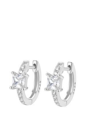 SQUARE HUGGIE HOOPS - Ohrringe - silberfarben