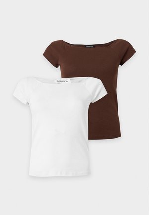Even&Odd, 2 PACK - T-shirt basique - tofu/chicory coffee