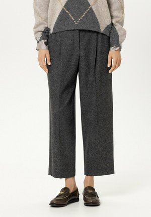 Luisa Cerano, LUISA CERANO TAPERED-PANTS AUS PUNTO-MILANO - Trousers - anthracite