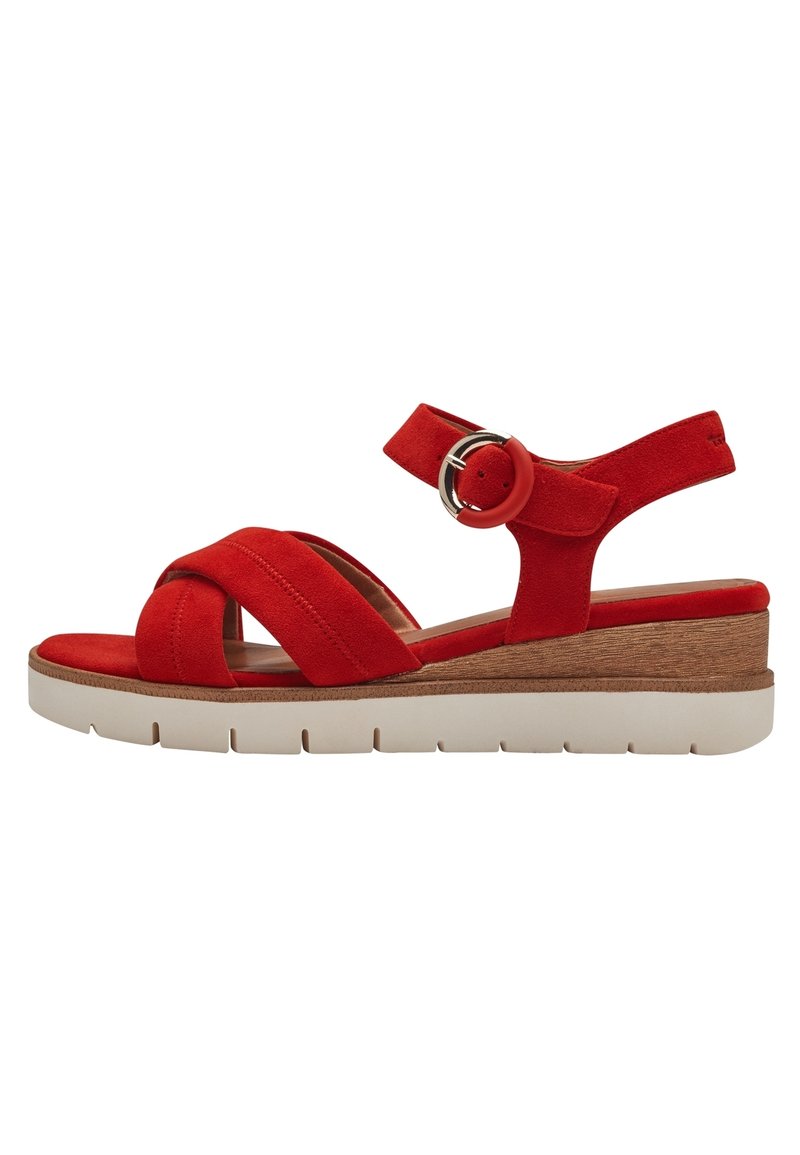 Tamaris Sandály na platformě - red