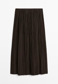 Massimo Dutti PLEATED MIDI - A-lijn rok - dark brown