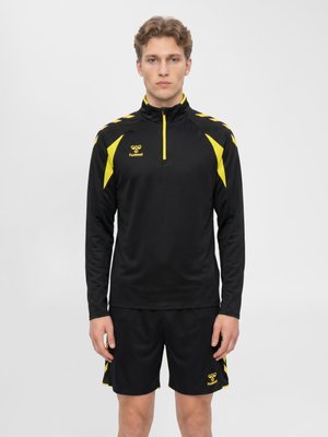 Hummel, 2.0 HALF ZIP - Sweatshirt - black blazing yellow