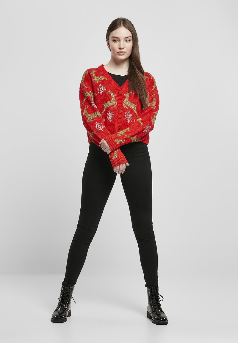 Urban Classics - OVERSIZED CHRISTMAS  - Cardigan - red/gold, Forstør