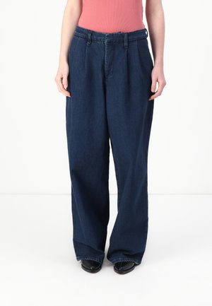 Good American PLEATED TROUSER - Wide Leg - indigo