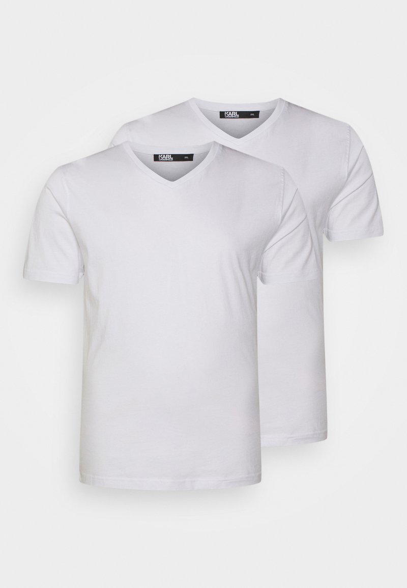 KARL LAGERFELD V NECK 2 PACK - T-shirt básica - white