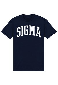 Camiseta de algodón azul marino con mangas cortas, que presenta "SIGMA" en grandes letras blancas en el pecho. Diseño clásico de cuello redondo.