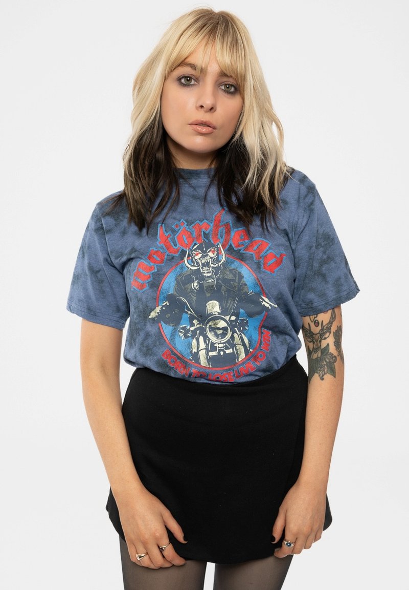 Paradiso Clothing MOTORHEAD BORN TO LOSE BIKER DYE WASH - Print T-shirt - navy