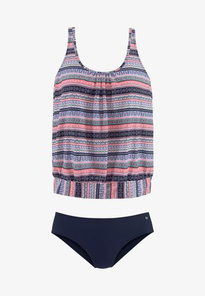 s.Oliver Swimsuit - blau rosa bedruckt