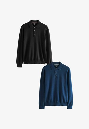 2 PACK REGULAR FIT - Polo krekls - black navy blue