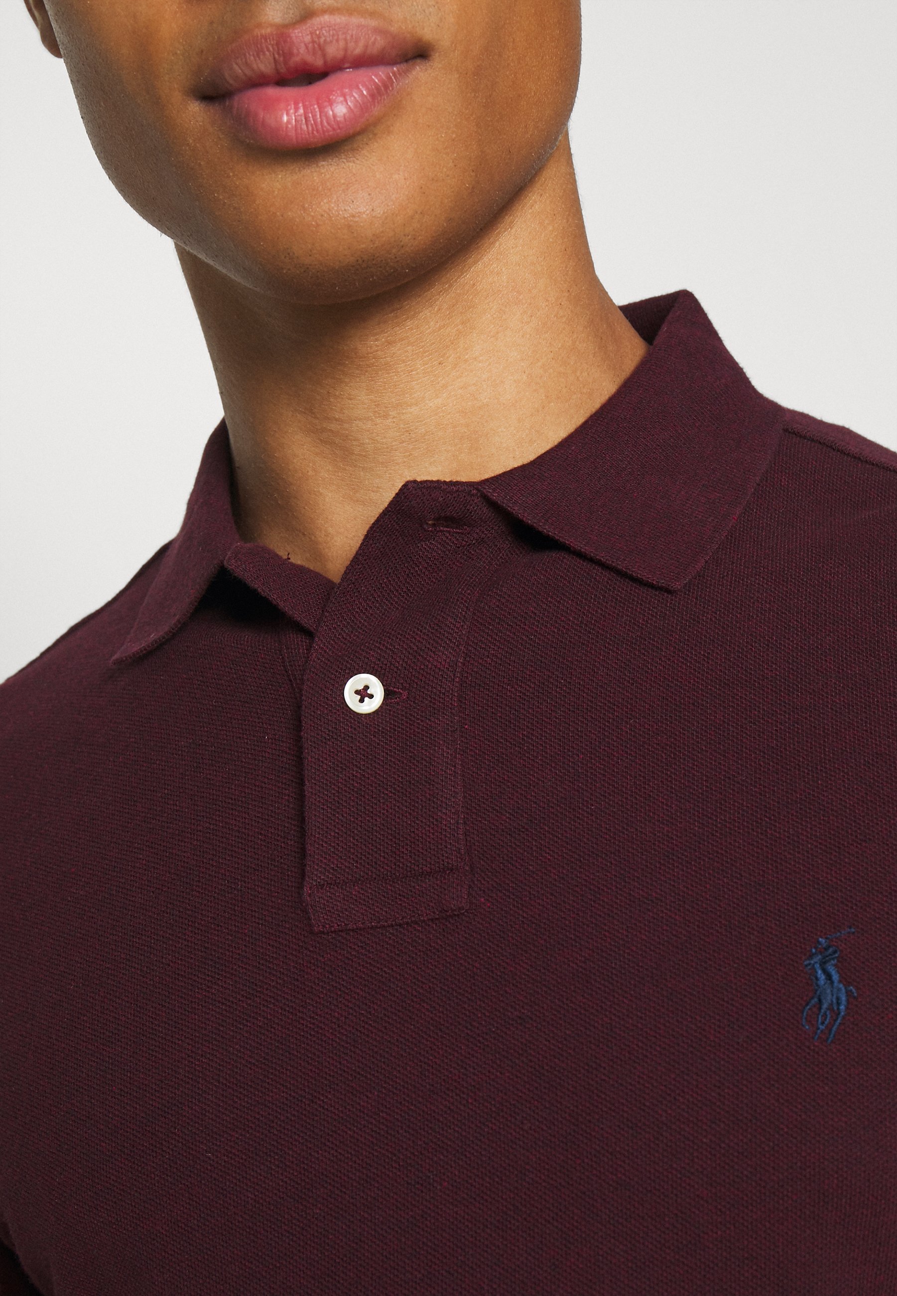 ralph lauren burgundy long sleeve polo