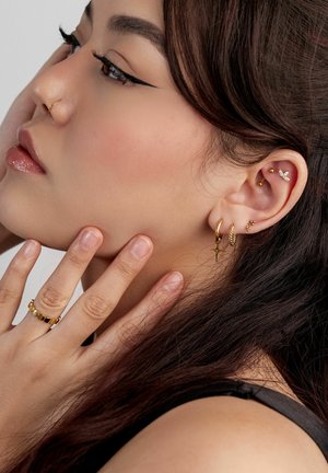Wildcat, MINI POLAR STAR HOOPS PAIR - Earrings - Gold