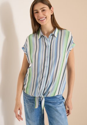 Cecil, SHIRT BLOUSE WITH STRIPES AND KNOT - Skjortebluser - light sky blue