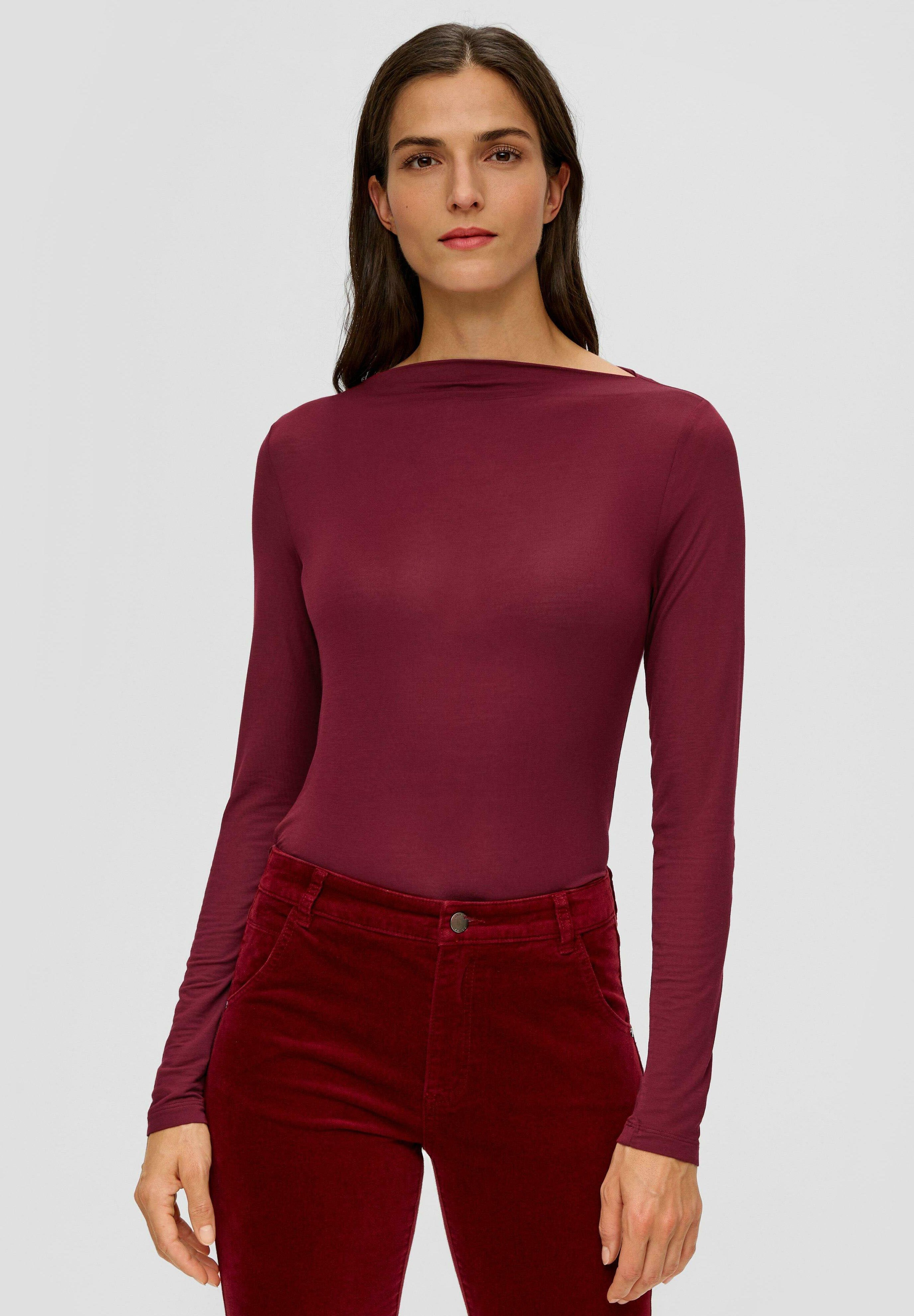 Haut Long Manches Longues OUI – Couleur Bordeaux, Taille 42 (marquée 40), Côté Froncé – Neuf Avec étiquettes