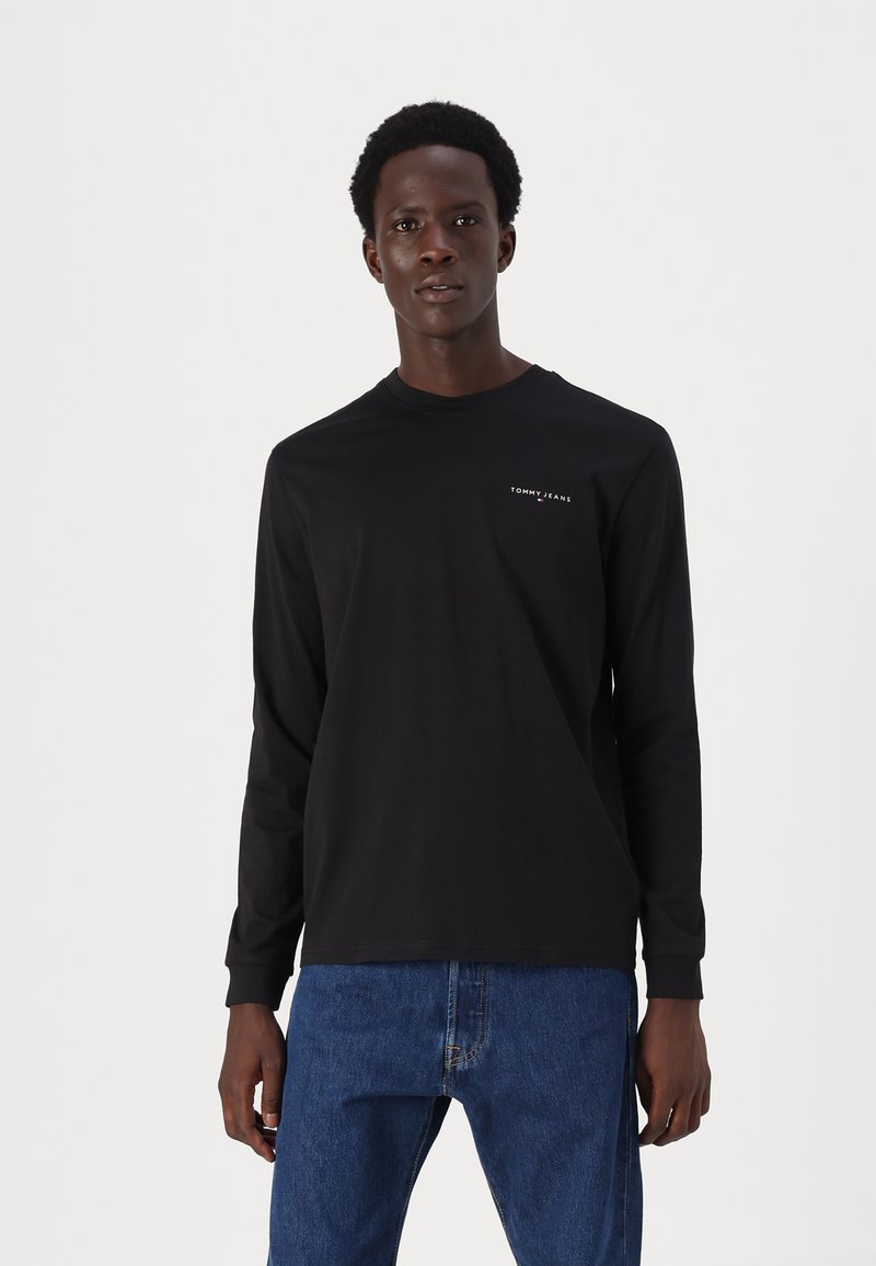 Tommy Jeans - LINEAR CHEST TEE  - Long sleeved top - black, Enlarge