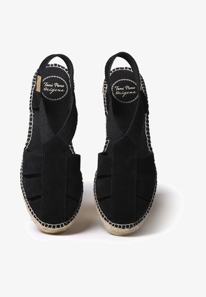 TRAPA - Pleištapadžiai sandalai - black