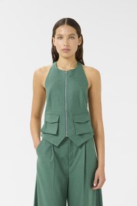 Gestuz CALLIA HALTERNECK - Bluse - posy green melange