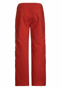 Rode waterdichte broek met een recht model, featuring een gladde textuur en een standaard tailleband. Versterkte stiksels langs de naden.