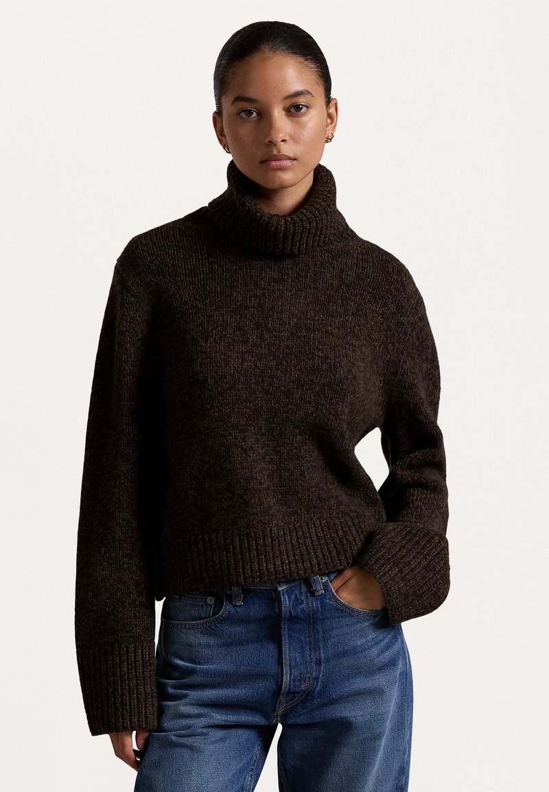 Polo Ralph Lauren WOOL CASHMERE ROLL NECK JUMPER - Jumper - dark brown