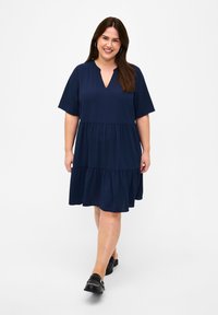 Zizzi KORTÆRMET  - Denní šaty - navy blazer