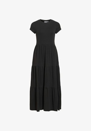 VILA, MAXIKLEID VIHOLLIE KURZÄRMELIGES - Kampsunkleit - black