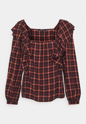 SIDE RUFFLE PLAID - Blouse - stacked