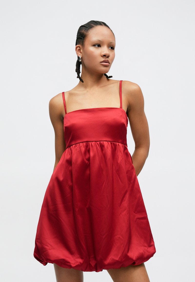 gap red satin dress Satin Empire Midi Dress
