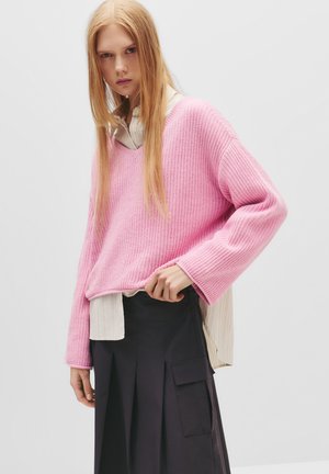 CHENILLE V-NECK  - Pullover - pink