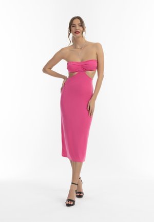 MIDI MIT CUT-OUTS - Jerseykleid - pink