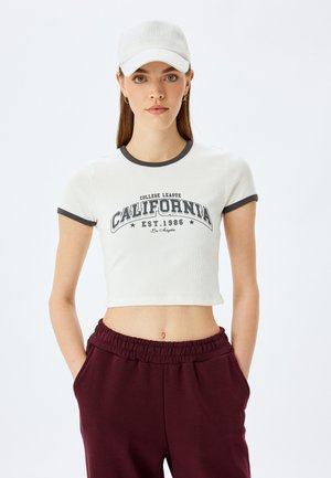 CROP - T-shirt z nadrukiem