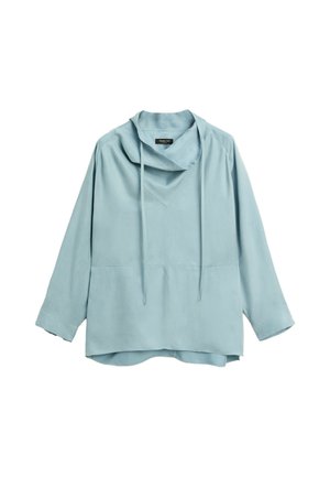 Massimo Dutti, FLOWING SHIRT WITH HIGH COLLAR AND DRAWSTRING DETAIL - Blouse - beige