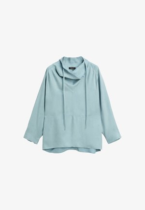 Massimo Dutti, FLOWING SHIRT WITH HIGH COLLAR AND DRAWSTRING DETAIL - Bluse - beige