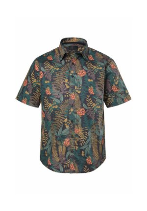 JP1880, HALF-SLEEVE KENT COLLAR MODERN FIT FLORAL PATTERN SHIRT UP TO SIZE 8 XL - Skjorter - dark brown