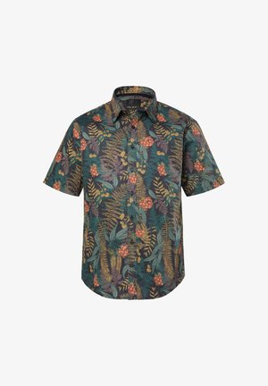 JP1880, HALF-SLEEVE KENT COLLAR MODERN FIT FLORAL PATTERN SHIRT UP TO SIZE 8 XL - Skjorter - dark brown
