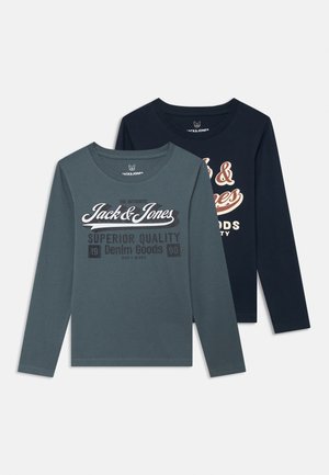 Jack & Jones Junior JJELOGO 2 PACK - Maglietta a manica lunga - stormy weather/sky captain