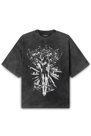 FAVELA DAWN - Trükipildiga T-särk - black washed