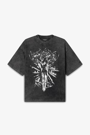 FAVELA DAWN - Trükipildiga T-särk - black washed