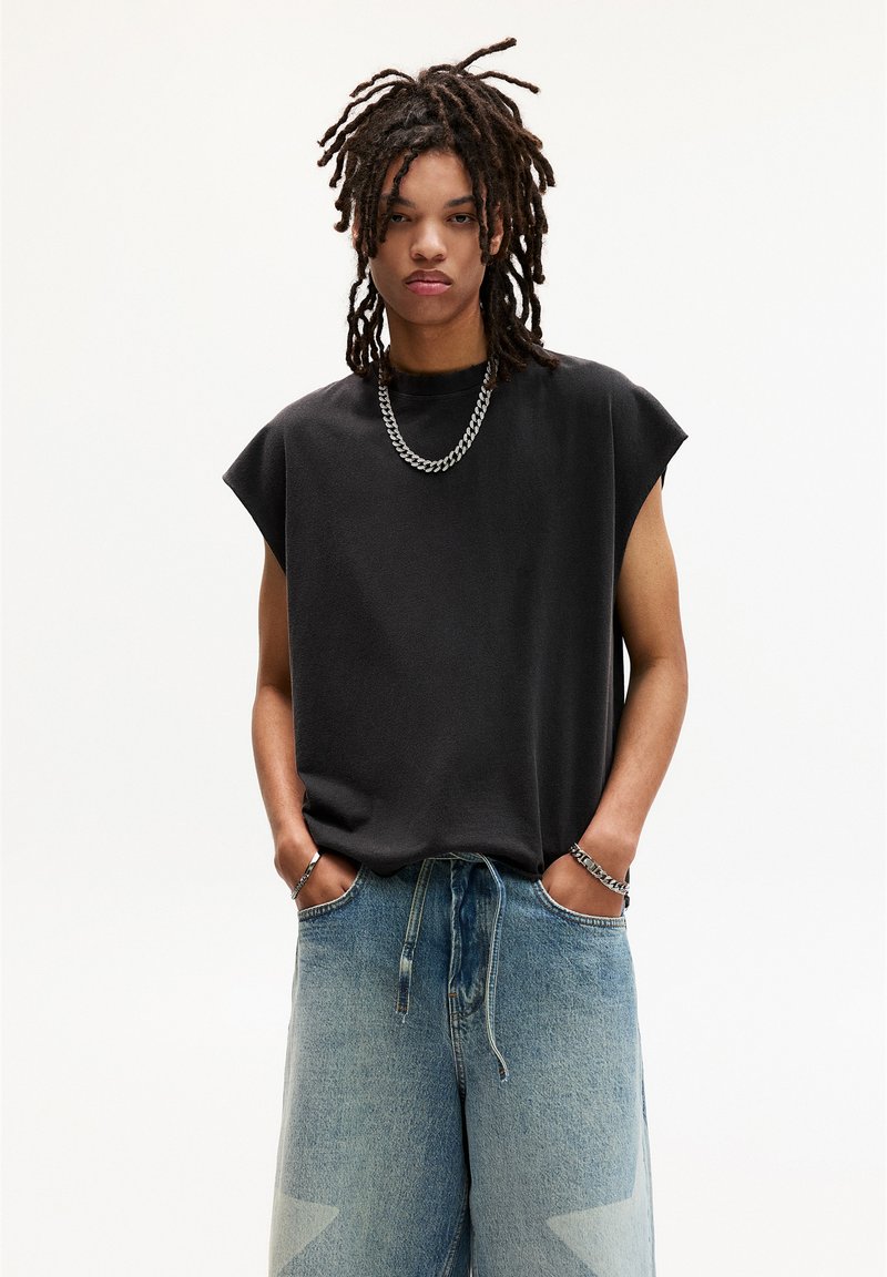 PULL&BEAR - WASHED SLEEVELESS - Top - black, Vergrößern