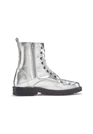 Platform ankle boots - silberfarben
