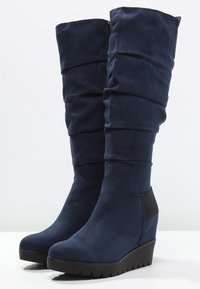 Tamaris Botas de cuña - dark blue