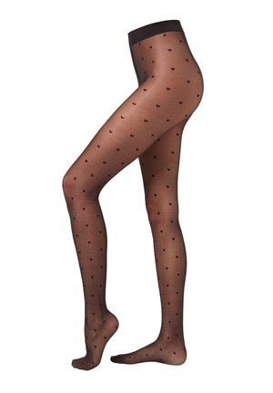TRANSPARENTE DENIER MIT KLEINEN HERZEN - Strumpfhose - black