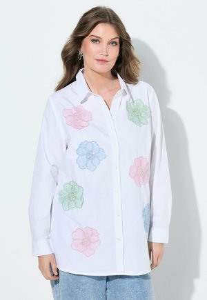 LOOSE FIT, 3D-BLÜTEN, LANGARM - Hemdbluse - snow white