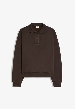 Bershka, LONG SLEEVE POLO - JERSEY - Polo - brown