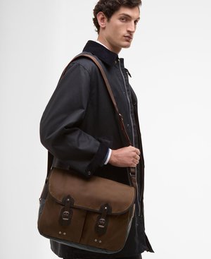 PAUL SMITH LOVES BARBOUR WAX TARRAS BAG UNISEX - Ülerinna-kott - cognac